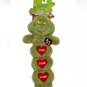 The Grinch Multi- Squeaker Crinkle Dog Toy - Green and Red NWT!